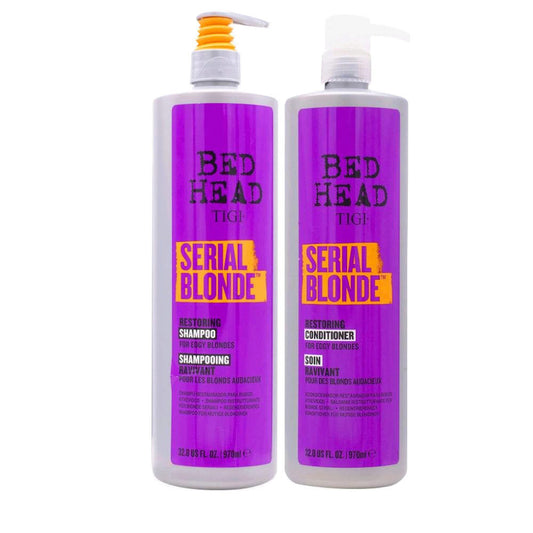 TIGI BED HEAD SERIAL BLONDE SHAMPOO 970ML+ CONDITIONER 970ML