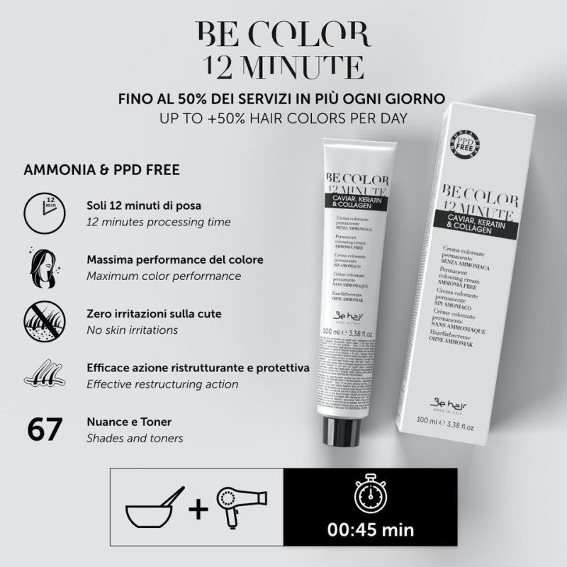 BE HAIR BE COLOR TINTA PERMANENTE 12 MINUTI 100ML